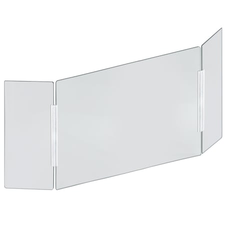 Azar Displays X-Large Tri Fold Clear Acrylic Plexiglass Shield PPE 53.5 inx23.5 in 176196-100